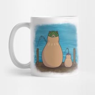 Capybara and Son on a Fishing Trip Mug